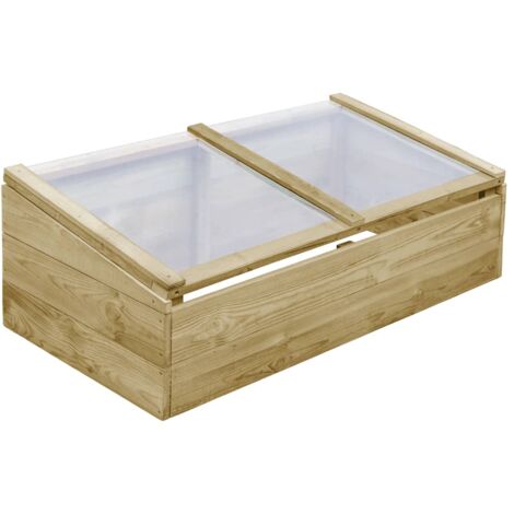 vidaXL Lit Surélevé Toit Pin Imprégné Jardinière Bac à Fleurs Multi-taille