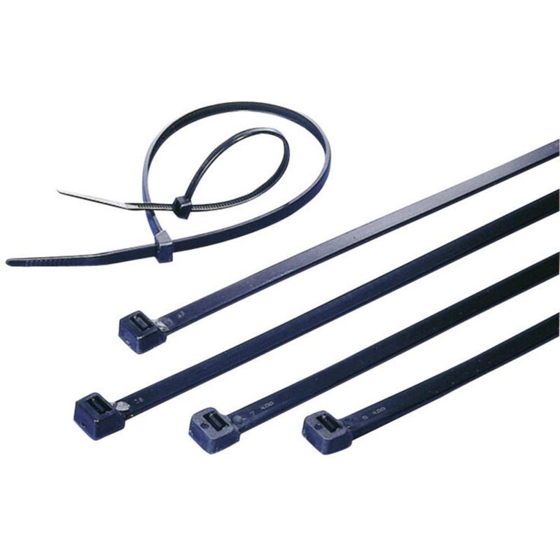 Tru Components - Serre-câble 160 mm x 4.80 mm noir TC-CVR160LW203 1592891 crantage intérieur 100 pc(s) - noir