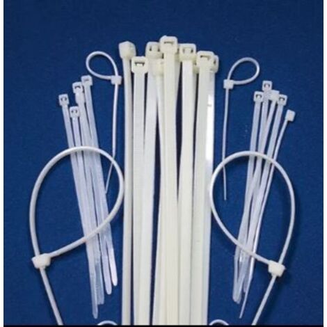 Serre câble 7.2x300 autobloquant blanc (sachet de 100 unités)
