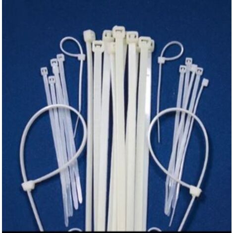 Serre câble 7.2x350 autobloquant blanc (sachet de 100 unités)