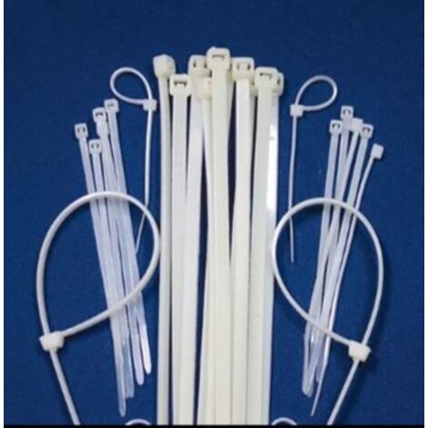 Serre câble 7.2x400 autobloquant blanc (sachet de 100 unités)