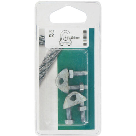 Serre-cable à étrier acier 6mm - 2 pièces