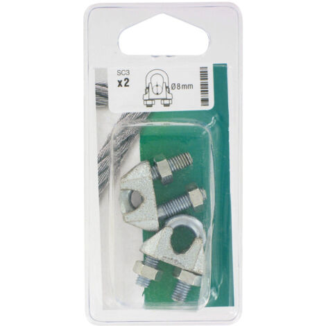 Serre-cable à étrier acier 8mm - 2 pièces
