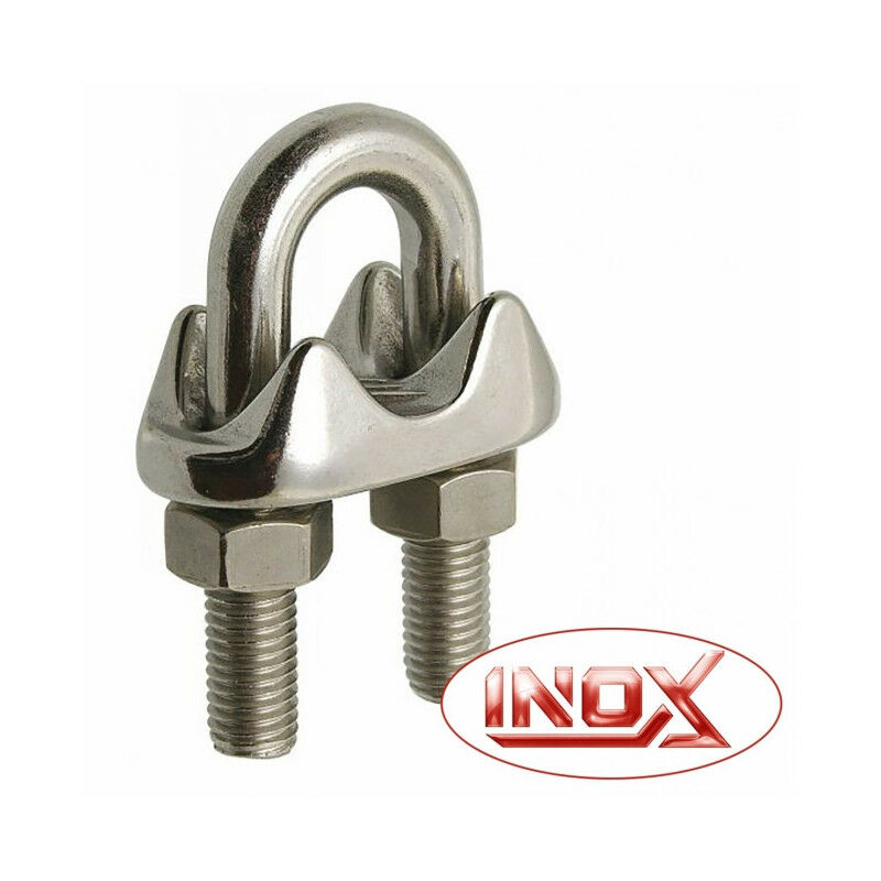 Serre-câble à étrier - inox - Diamètre: 4 mm - Câble: 4 mm