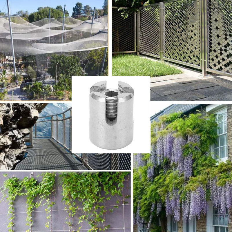 Treetalk - Serre-câble croisé en acier inoxydable 316, pour fixation de cadre mural, M10, 4mm