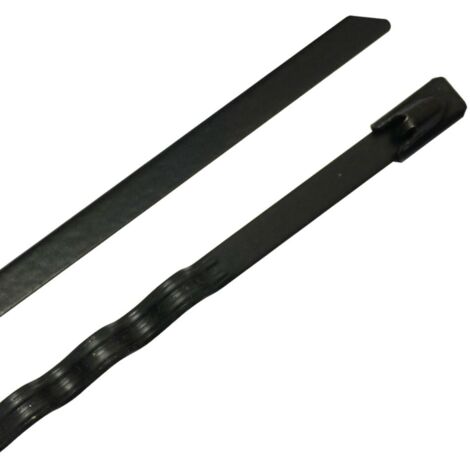 Serre-câble RS PRO Noir en Acier Inoxydable 316, 100mm x 4,6 mm