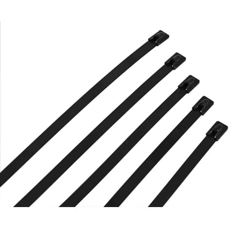 Serre-câble RS PRO Noir en Acier Inoxydable 316, 360mm x 7,9 mm
