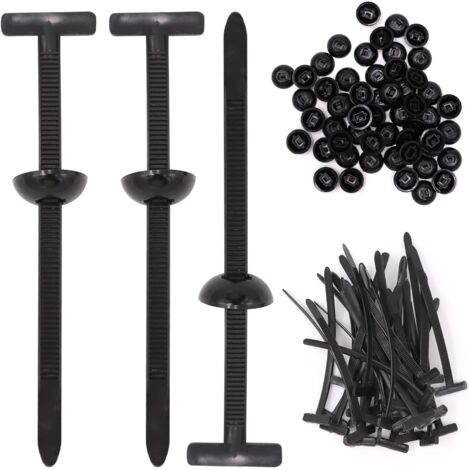 Serre Cable,Attaches Autobloquantes Universelles en Nylon Rivets en Plastique pour Réparation Automobile, Fixation Rapide et Trou (200 Pcs)