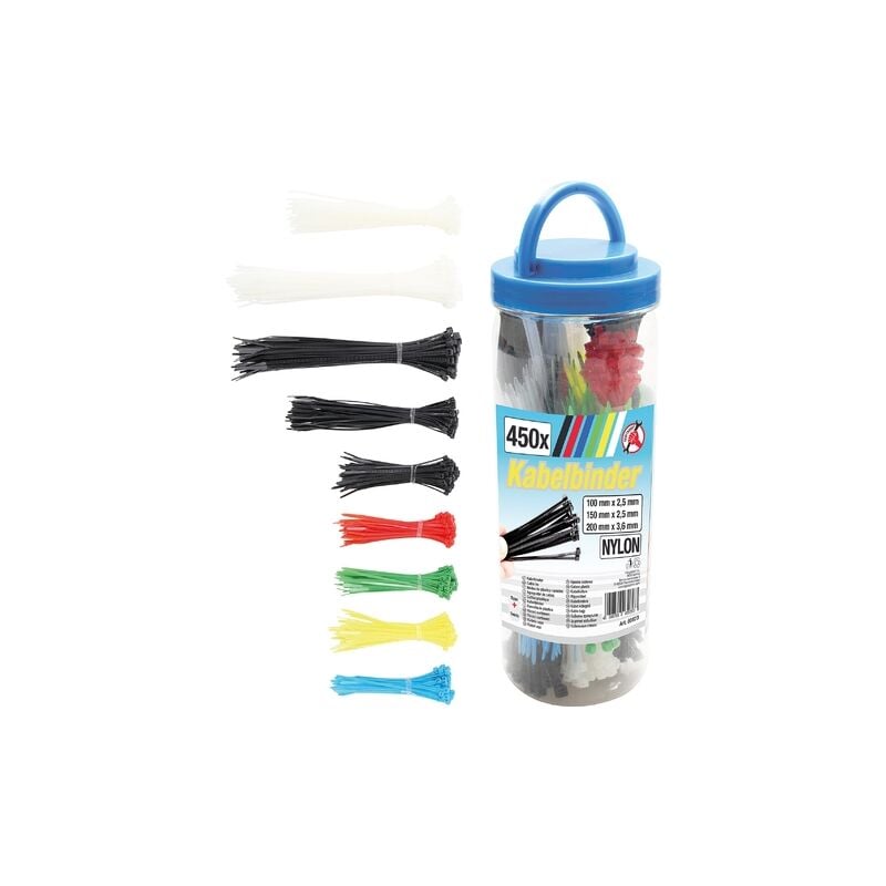 Serre-câbles assortiment de, couleur, 450 pièces