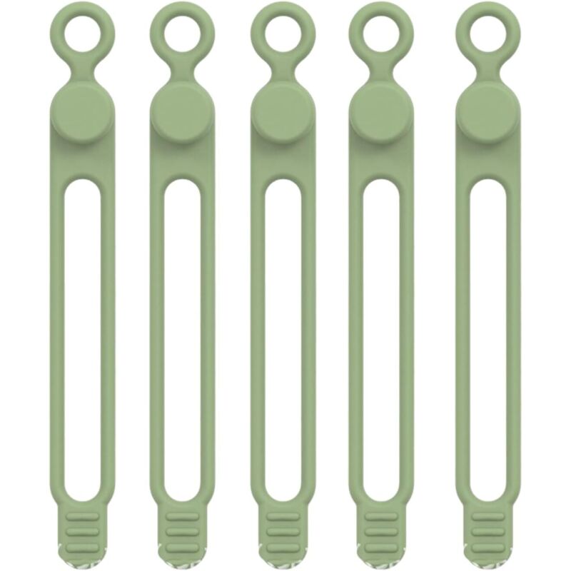 Serre-câbles en silicone vert matcha 106 mm 5 organiseur de câbles de données attache-câble élastique flexible réutilisable gestion des câbles