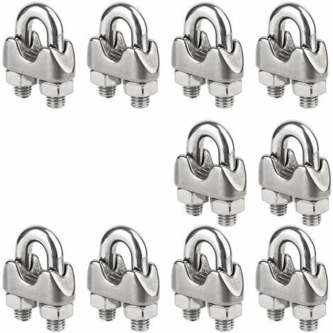 Serre-Câbles étrier M4 Pince en 304 Acier Inoxydable U-pinces M4 10pièces