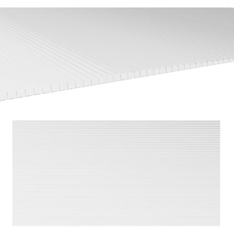 Serre de jardin 14 panneaux de polycarbonate alvéolaire 4 mm, résistant aux UV, personnalisable, dim. d'un panneau 121L x 61l cm