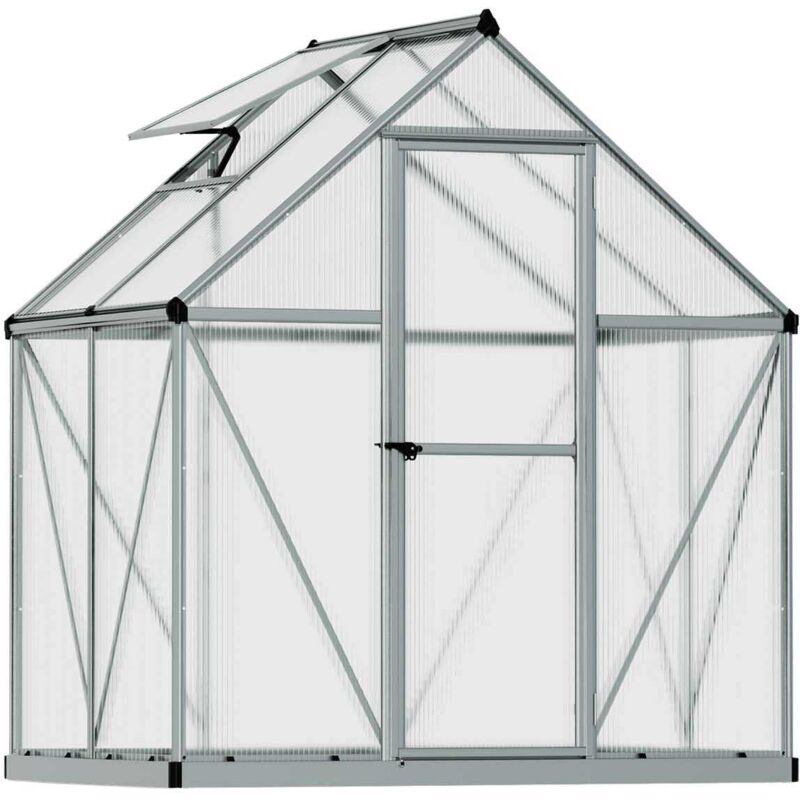 Palram - Serre de jardin en aluminium argent et polycarbonate Mythos 2.3m²
