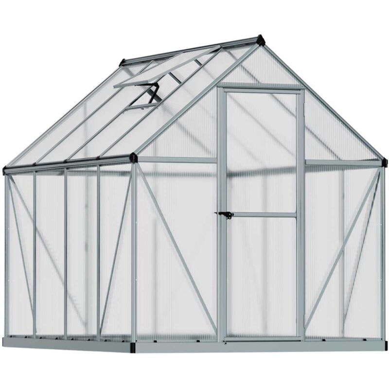 Palram - Serre de jardin en aluminium argent et polycarbonate Mythos 4.6m²
