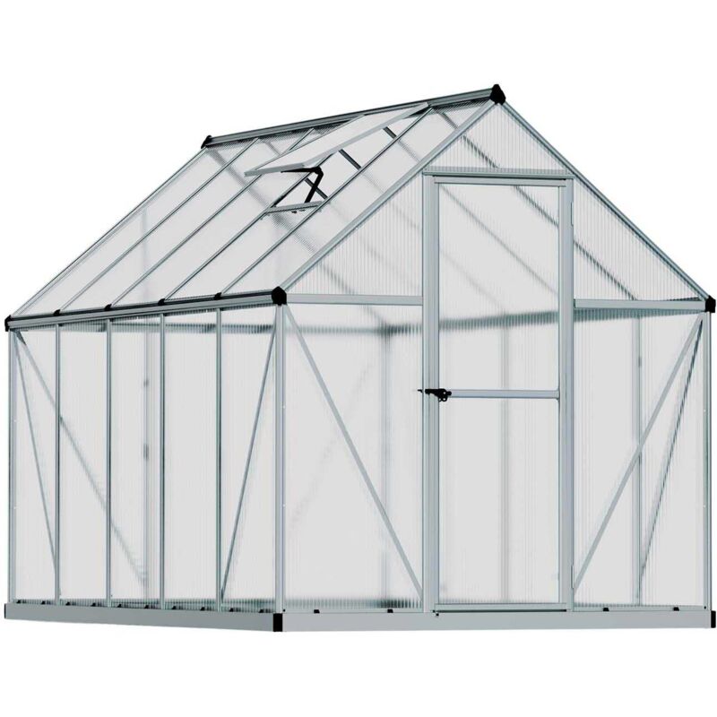 Palram - Serre de jardin en aluminium argent et polycarbonate Mythos 5.7m²