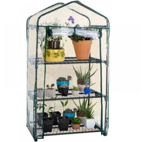 [Serre de jardin] 3 étages Portable PVC (69x49x126 cm) Mini serre extérieure avec couverture transparente pour semis, fleurs et plantes en pot - Facile à installer sans outils