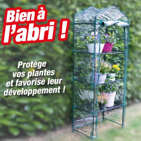 SERRE DE JARDIN -  4 ÉTAGERES HAUTEUR 160 CM