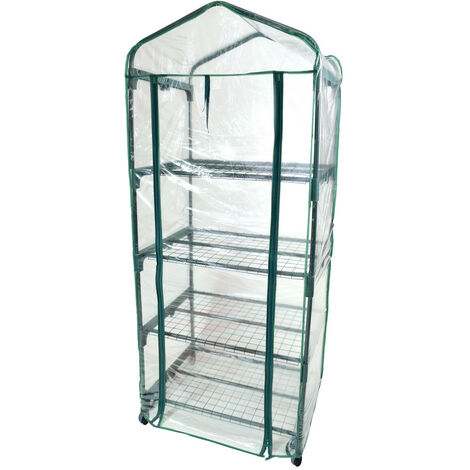 Serre de jardin 4 étages avec bâche transparente 69x49x155cm