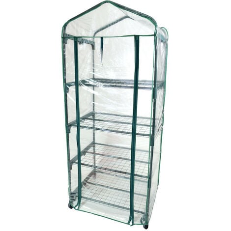 Serre de jardin 4 étages avec bâche transparente 69x49x155cm