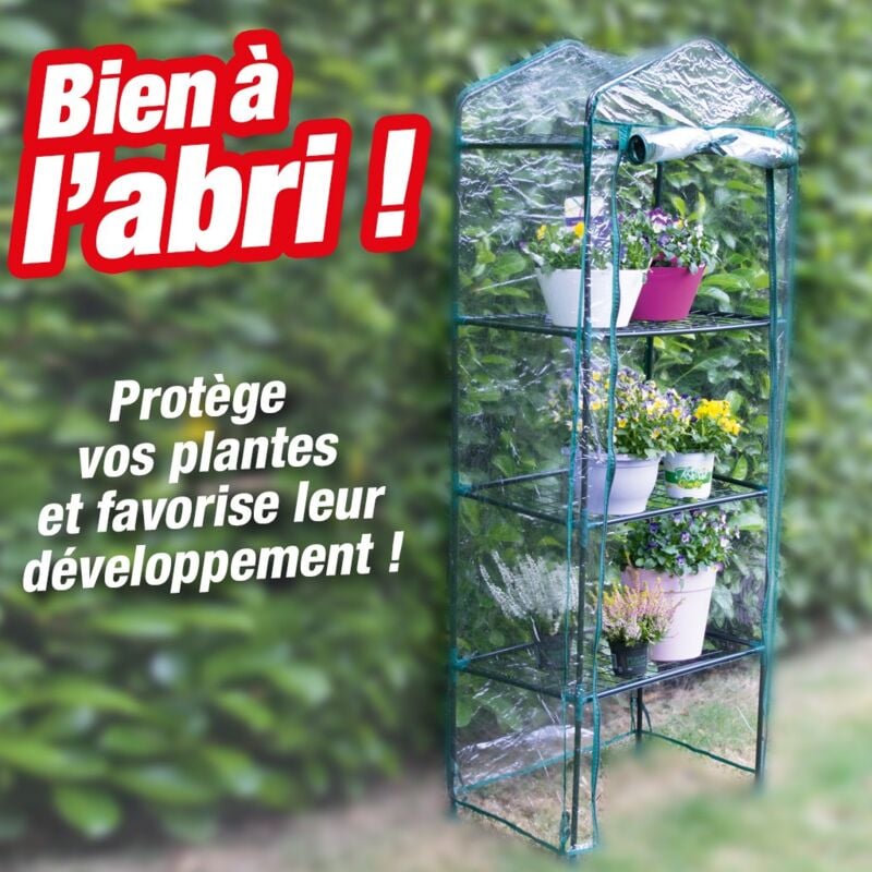 Serre de jardin - 4 étageres hauteur 160 cm