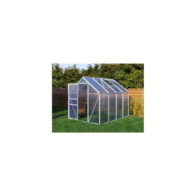 Plantiflex - Serre de jardin 4.75 m² en aluminium avec porte et fenêtre d'aération - 190x250 cm