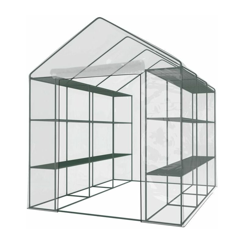 Serre de Jardin 4m² - avec étagères et porte zipée