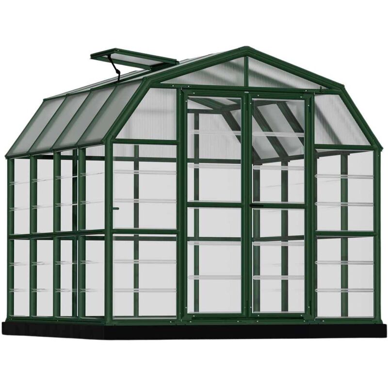 Palram - Serre de jardin en aluminium vert et polycarbonate Grand Gardener 6.9m²