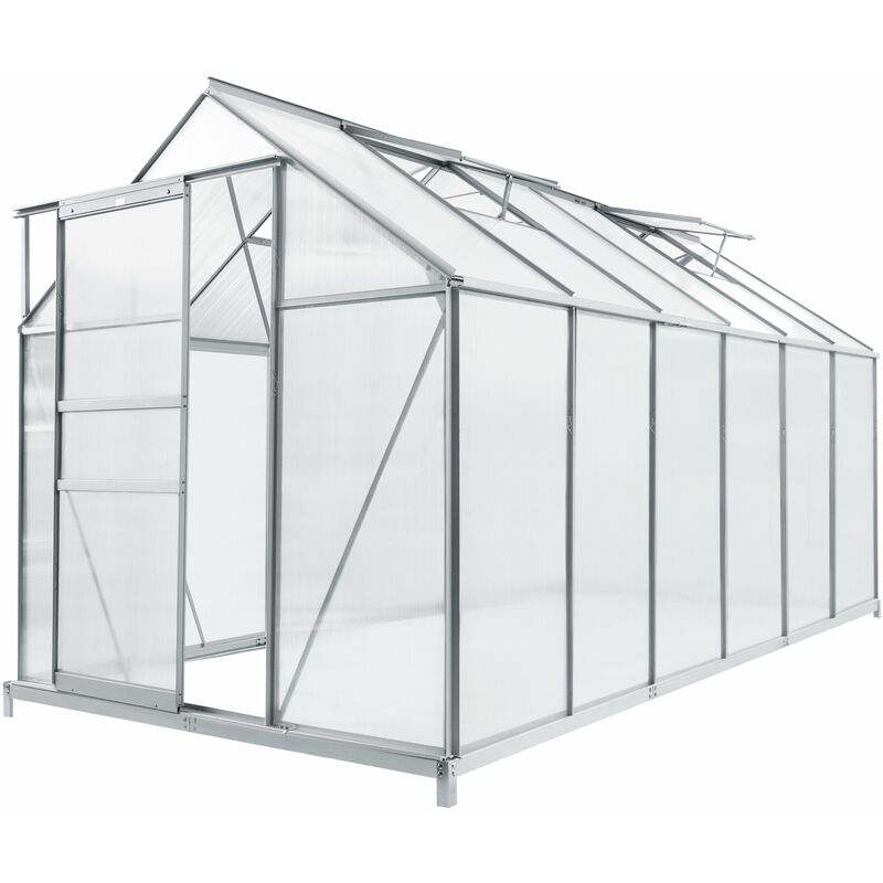 Helloshop26 - Serre de jardin à porte coulissante en polycarbonate 7,03 m²