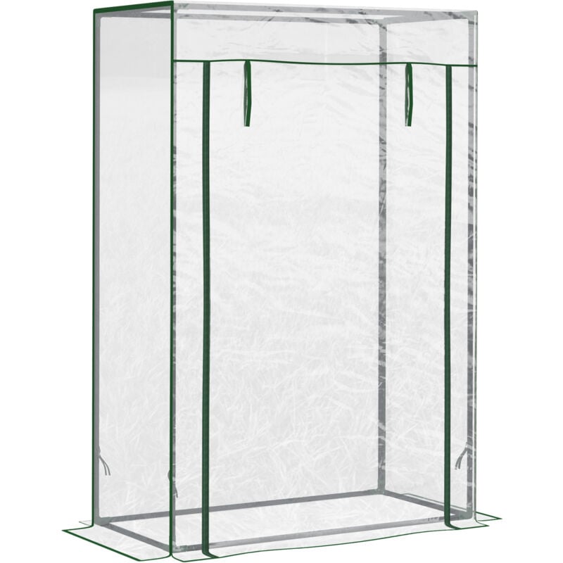 Serre de jardin à tomates acier thermolaqué vert pvc transparent