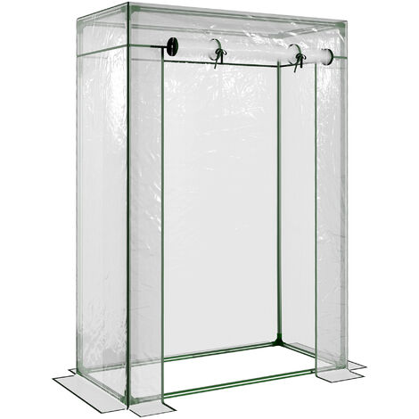 serre de jardin balcon terrasse serre pour tomates 100L x 50l x 150H cm acier PVC imperméable anti-UV transparent vert