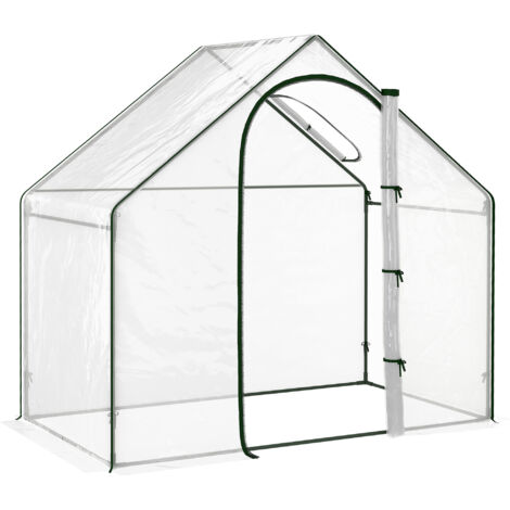Serre de Jardin Balcon terrasse Serre pour tomates 1.8L x 1l x 1.68H m Acier plastique imperméable Transparent Vert