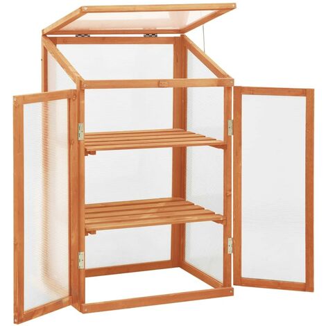 Serre de Jardin Bois et PVC : Brun : 100 X 60 X 45 cm