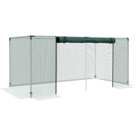 Serre de jardin cage de culture pour plantes de jardin porte zippée tubes en acier galvanisé 240 x 120 x 110 cm vert