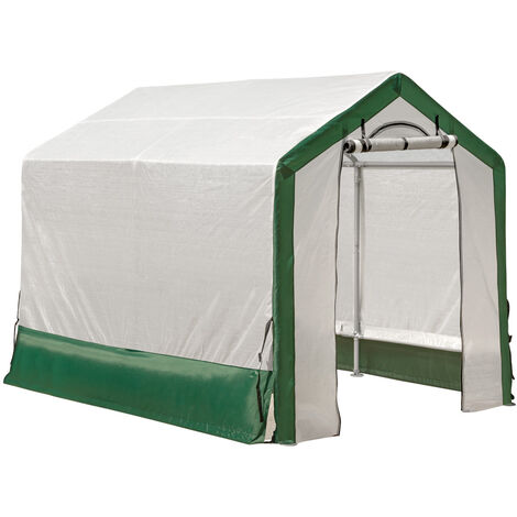 Serre de jardin en film plastique 240x180x200 cm – Bâche résistante aux UV 160g/m² – Structure en acier 3,5 cm – Aération optimale avec moustiquaires – Shelterlogic