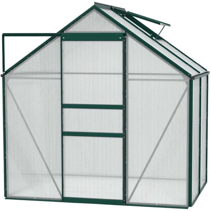 Serre de jardin en polycarbonate 4 mm et aluminium vert émeraude Venus Longueur de 321 cm