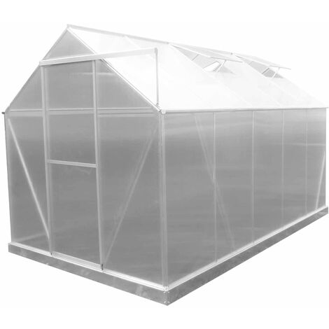 Serre de Jardin en Polycarbonate/Aluminium Lunada - 6 m² 310x193x190 cm avec Base 5 Modules