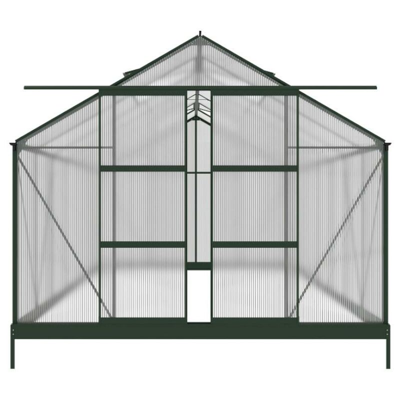 Vente-unique - Serre de Jardin en polycarbonate de 15 m² avec embase - Vert - OXALIS - Vert Sapin