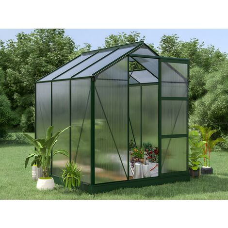 Serre de Jardin en polycarbonate de 3,4 m² avec embase - Vert - GIARDINA - Vert Sapin