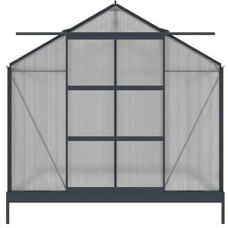 Serre de Jardin en polycarbonate de 5,9 m² avec embase - Anthracite - ANISSA