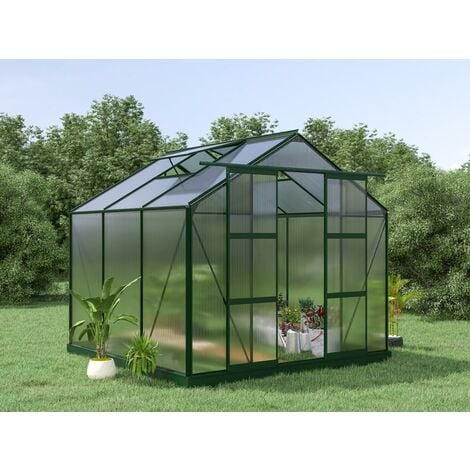 Serre de Jardin en polycarbonate de 15 m² avec embase - Vert - OXALIS