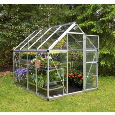 Serre de jardin en polycarbonate Harmony  4,50 m², Couleur Vert, Ancrage au sol Oui