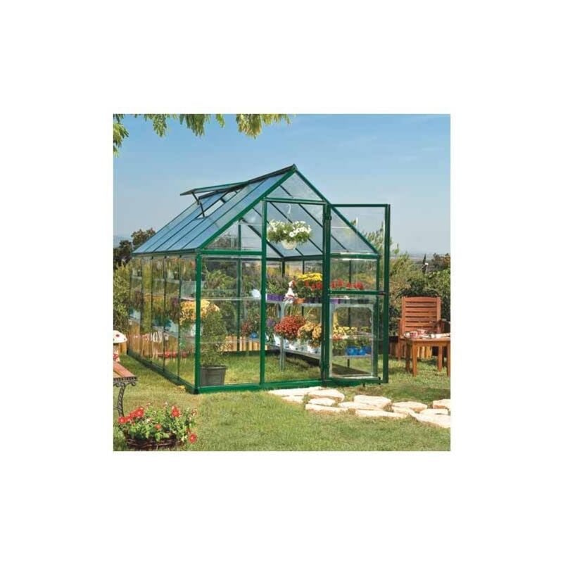 Palram-canopia - Serre de jardin en polycarbonate Hybrid 5,66 m², Couleur Argent, Ancrage au sol Oui