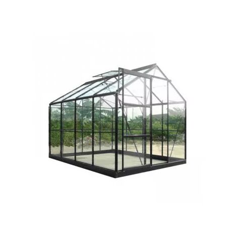 Serre de jardin en verre trempé SEKURIT 4 mm + Base - 8,9 m²