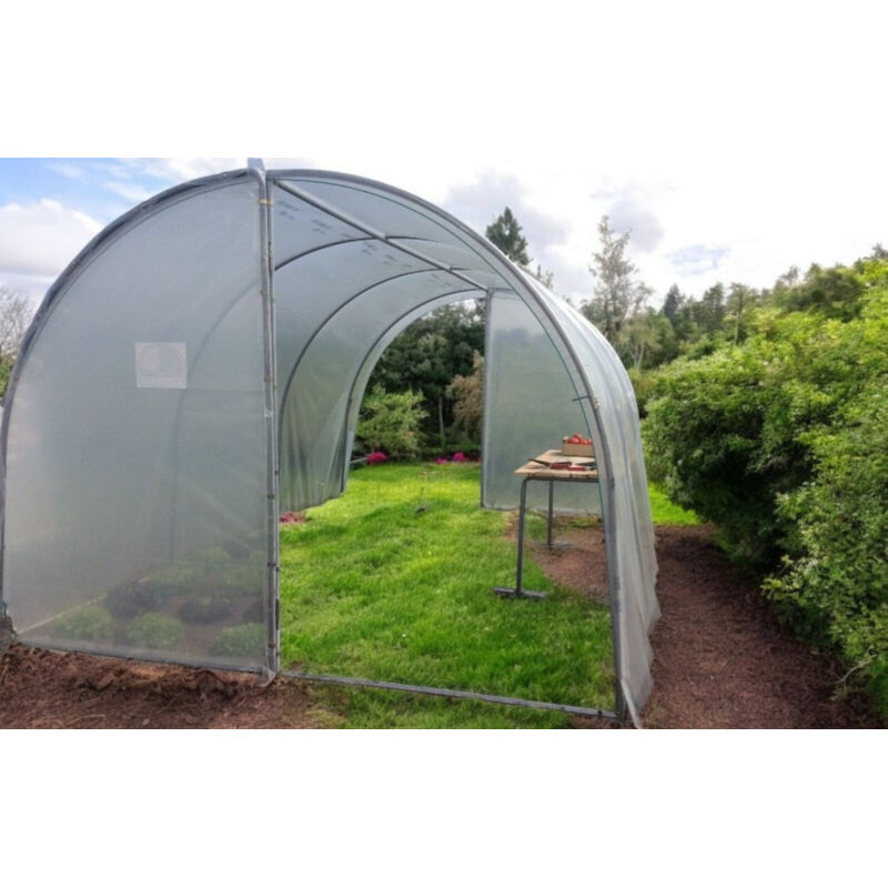 Les Serres Tonneau - Serre tunnel de jardin 13,5m² dim. 4,5L x 3l x 2,17H m 2 portes pivotantes pieds arrondis bâche pe 200µ haute densité