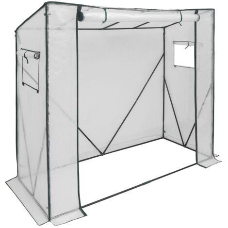 Serre de jardin extérieure serre à plantes 200x77x169cm bâche anti-UV protection hivernale pour semis fleurs légumes balcon terrasse - Blanc
