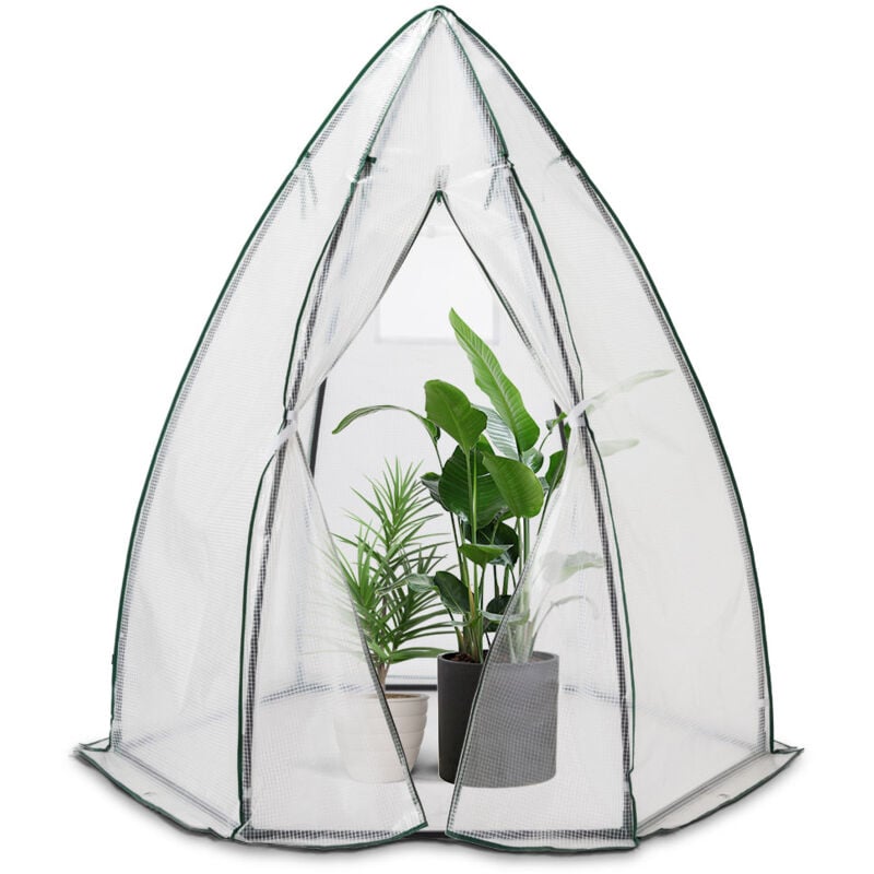 Vounot - Serre d'hivernage dôme 160x160x180cm blanc - bâche pe imperméable et anti-UV - pour balcon terrasse jardin