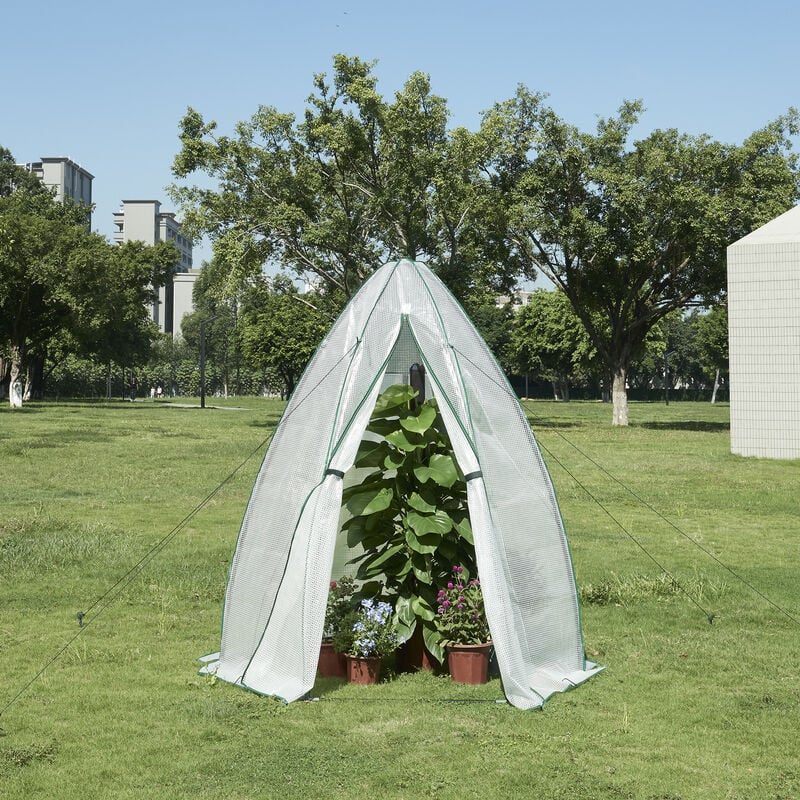 [en.casa] - Serre de jardin Hunze 183 x 160 cm blanc vert