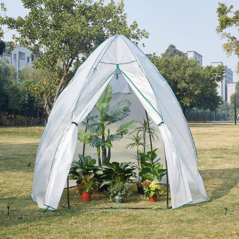 Serre de jardin Hunze 200 x 240 cm blanc vert [en.casa]