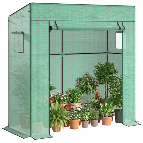 Serre de jardin PE Vert 196x77x178 cm