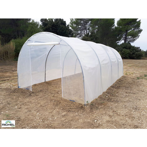 Serre de jardin pied droit 3x6x2m 2 portes zippees (18m2) FABRICATION FRANCAISE